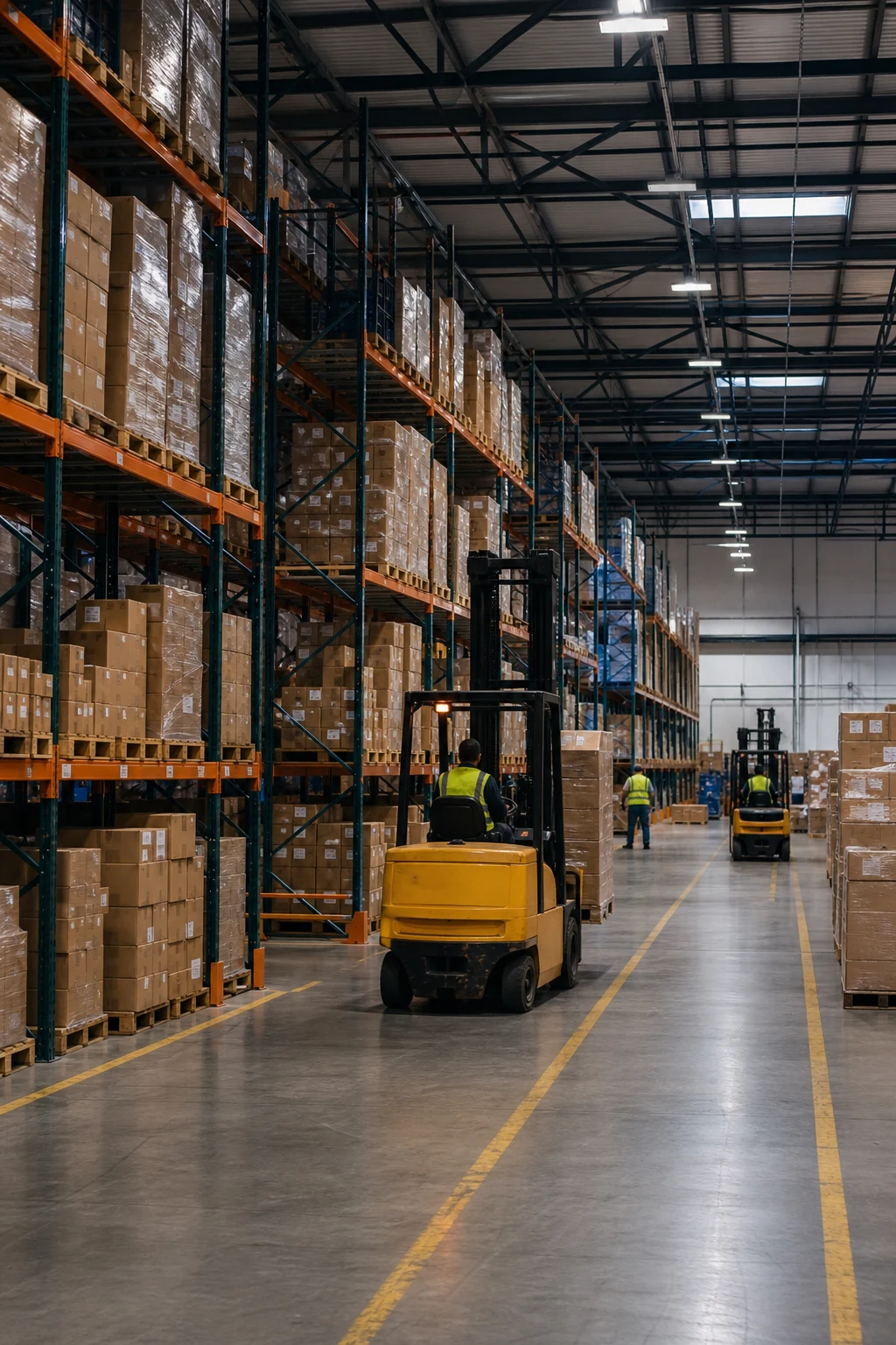 Modern warehouse operations with organized fulfillment workflows